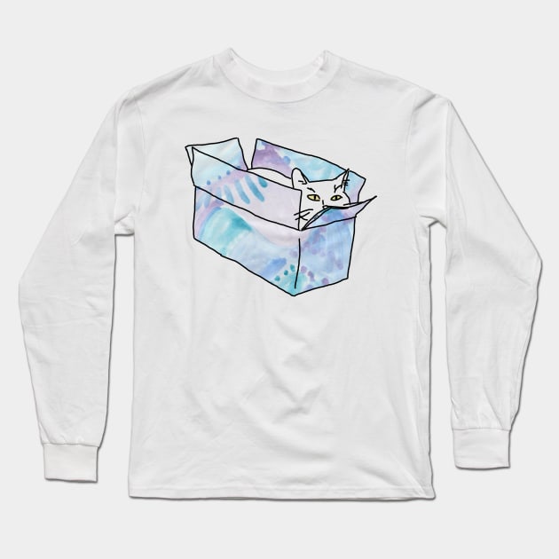 Cat in a MAGIC box Long Sleeve T-Shirt by HFGJewels